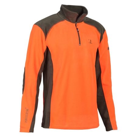 duks_percussion_15153_fleece_polo_orange_kaki_polusnir_flis odeca za lov